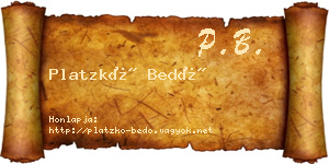 Platzkó Bedő névjegykártya